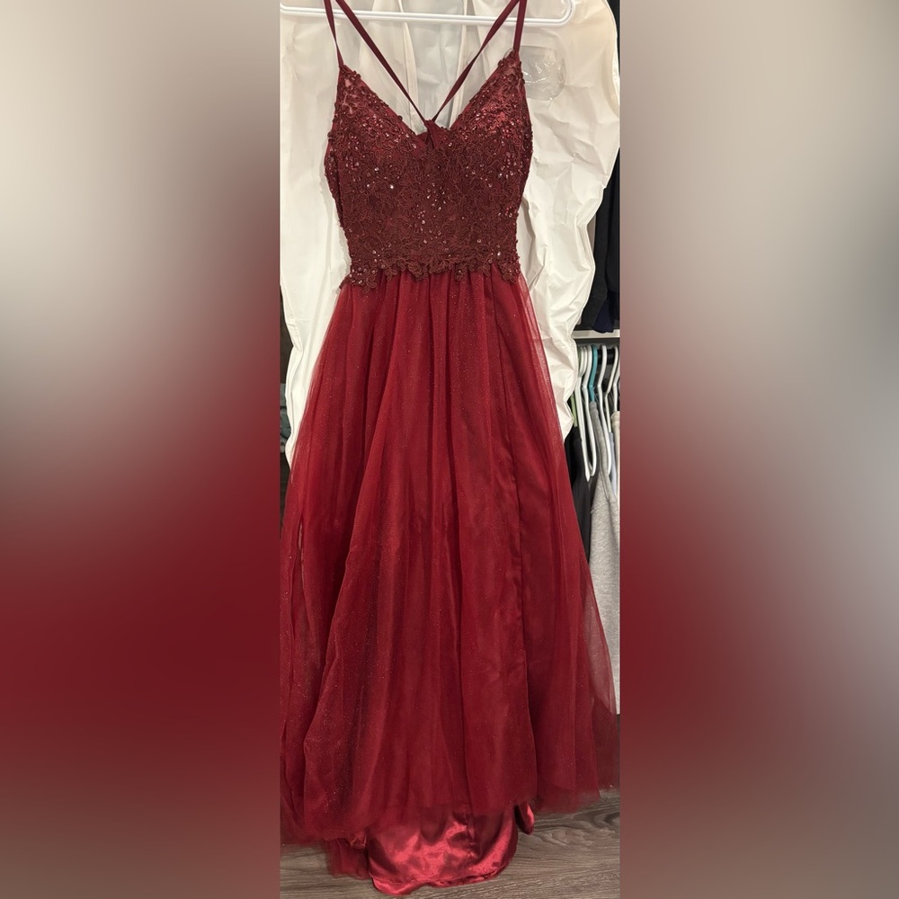 Adore Burgundy Graduation Dress